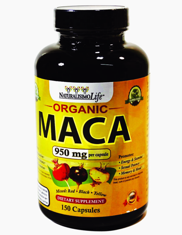 Organic Maca Root 950mg Per Capsule (150 cap) Dietary Supplement / Raíz de maca orgánica 950 mg por cápsula (150 cap) Suplemento dietético