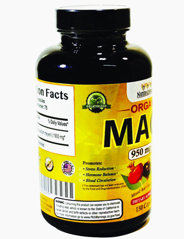 Organic Maca Root 950mg Per Capsule (150 cap) Dietary Supplement / Raíz de maca orgánica 950 mg por cápsula (150 cap) Suplemento dietético - Image 2